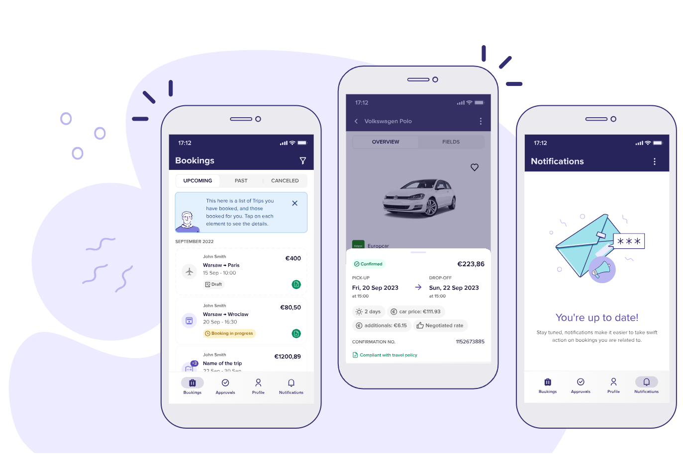 Goelett mobile app OBT SBT for business travel and hotels