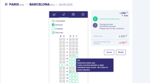 PLANE seat map