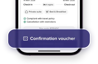 COnfirmation voucher for hotel reservation Business travel